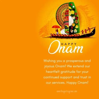Onam Wishes For Customers And Clients