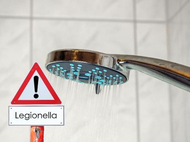 Bilde viser advarsel om legionella
