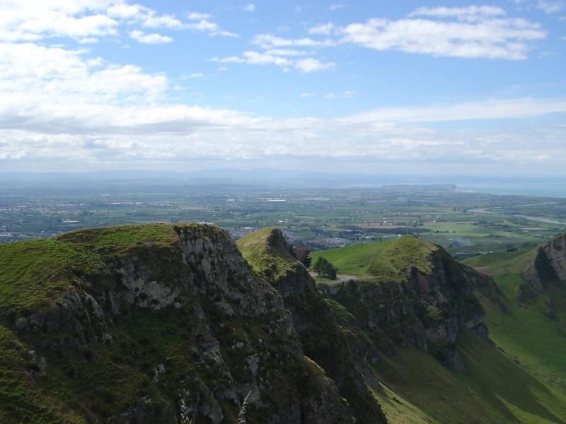 View from the summit of Te Mata Peak overlooking Hastings and the surrounding Hawke’s Bay plains.