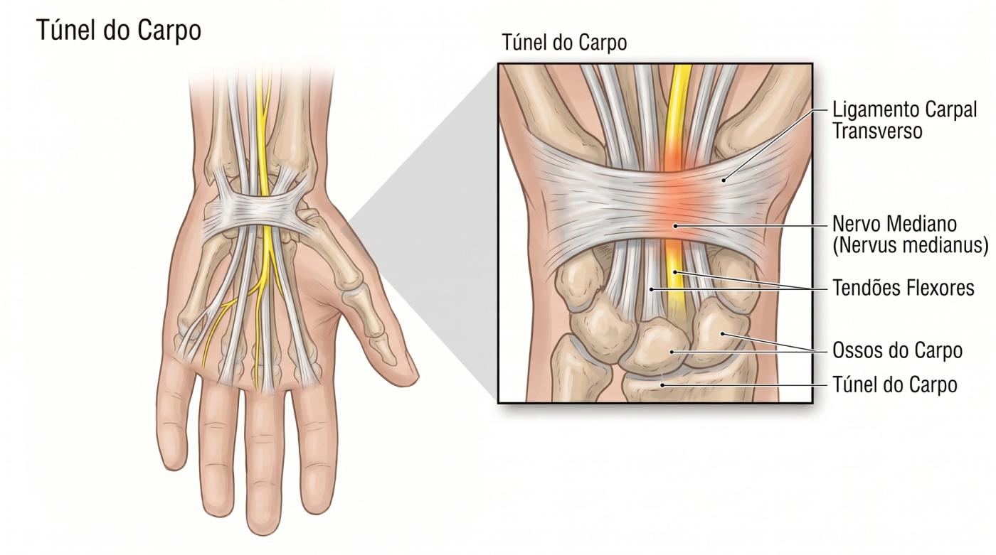 Síndrome do túnel do carpo: sintomas, anatomia e como identificar a compressão no punho