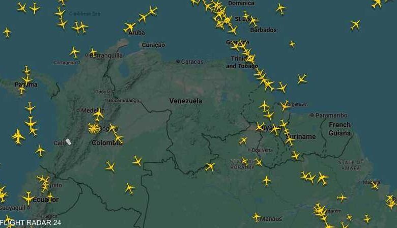 سماء فنزويلا فارغة… تحليق مُجمَّد وقلق دولي من تحرّك عسكري أميركي مرتقب
