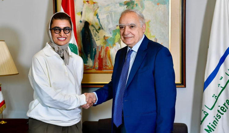 وزيرة الدولة في وزارة الخارجية لدولة الإمارات العربية المتحدة الدكتورة نورا الكعبي،ووزير الثقافة اللبنانية الدكتور غسان سلامة