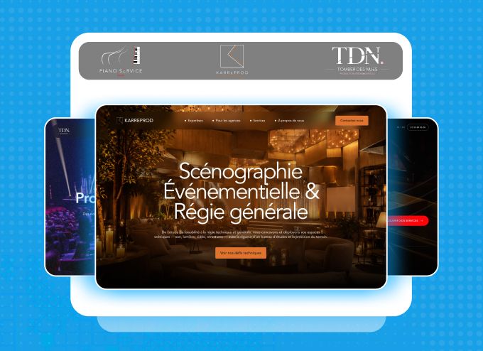 Mockup Karreprod : refonte des 3 sites du groupe