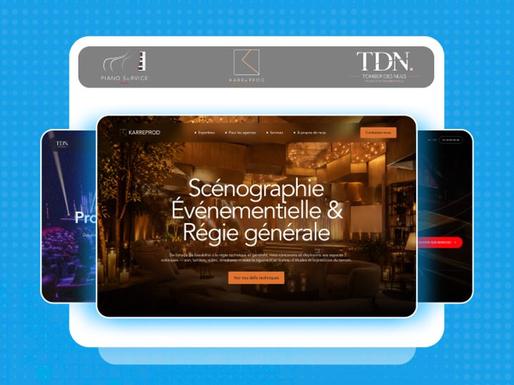 Mockup Karreprod : refonte des 3 sites du groupe