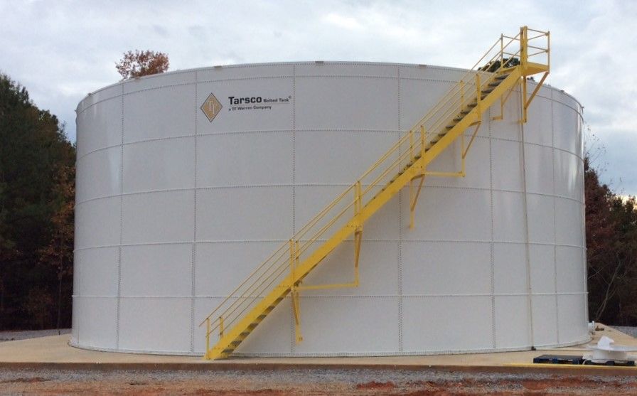 Powder coated bolted storage tank