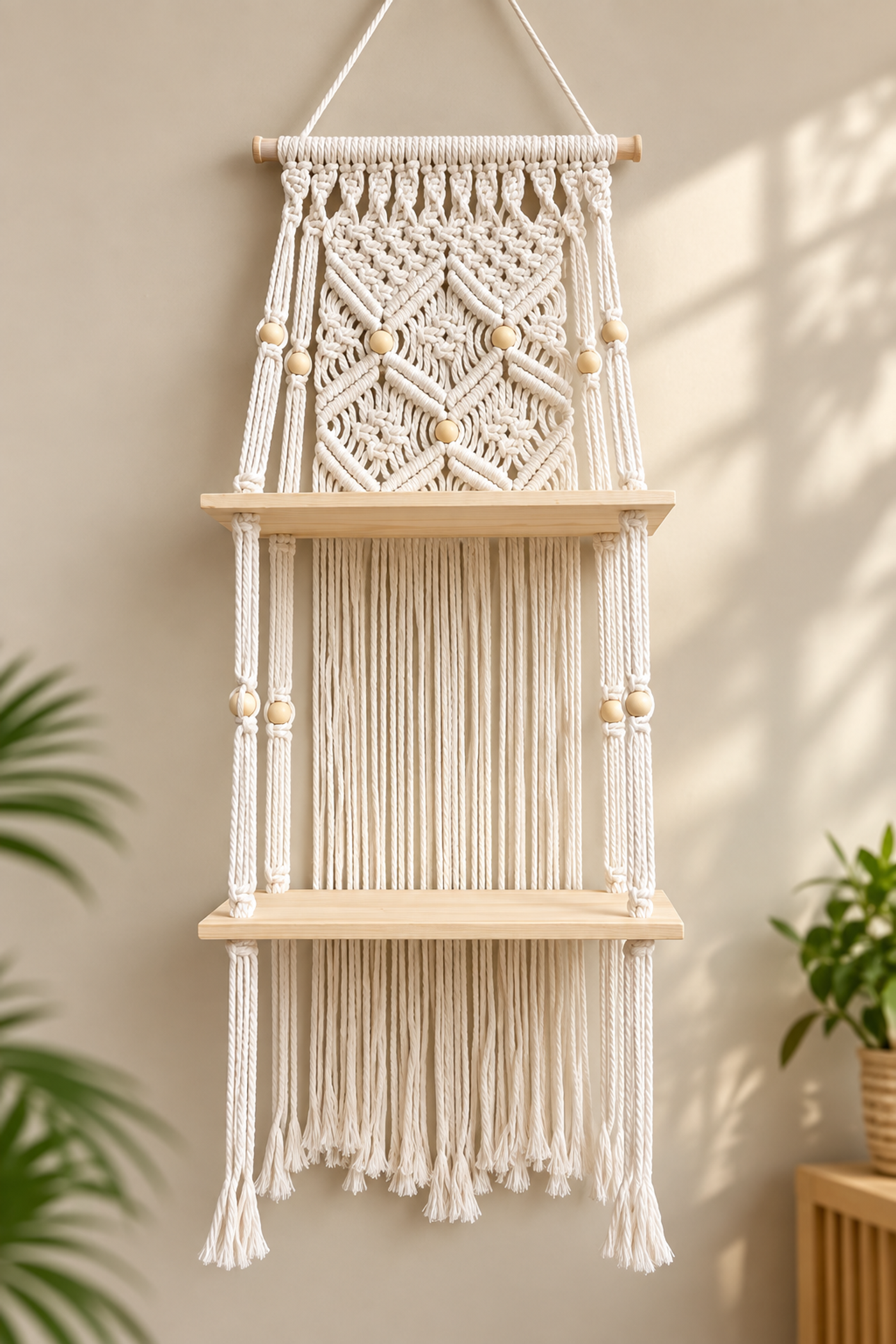 2 Tier wall hanging shelves view 2