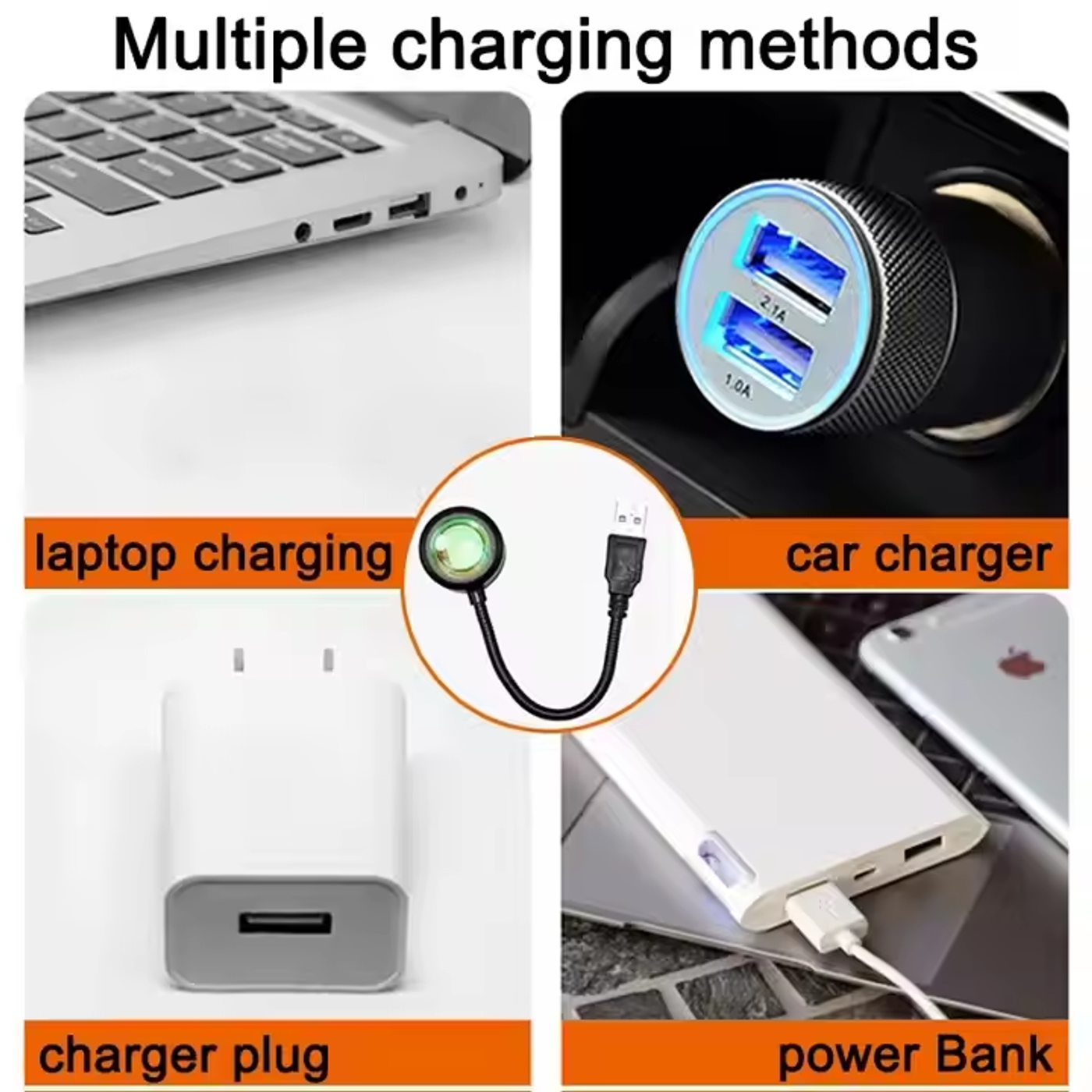 7 color Sunset Lamp LED USB view 2