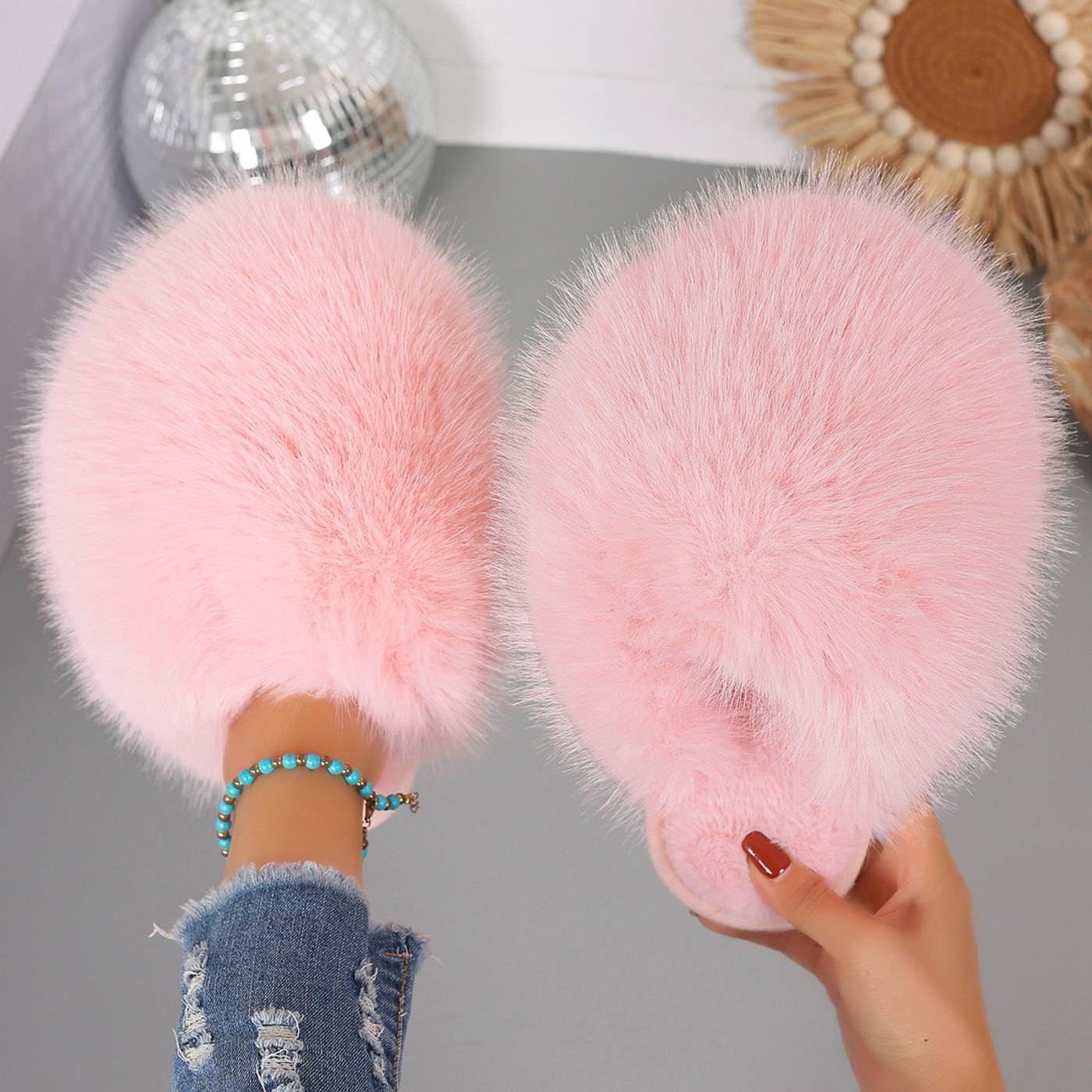 Fluffy Fux Fur Sandals view 3