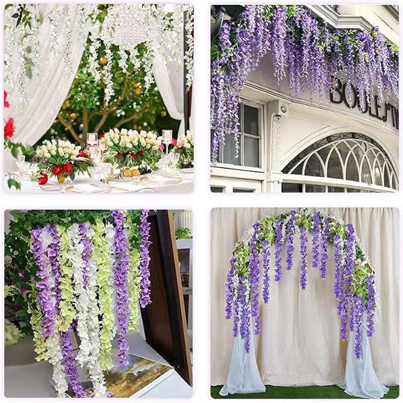 12PCS Wisteria Hanging Flowers view 3
