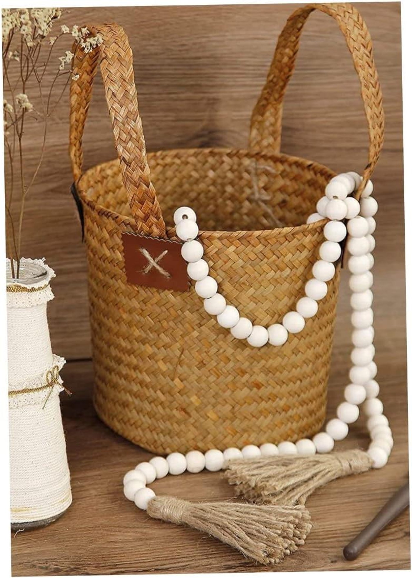 Beige Long Boho Beads