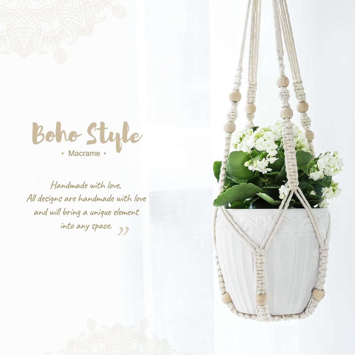 1 Layer Macrame Plant Hanger view 3