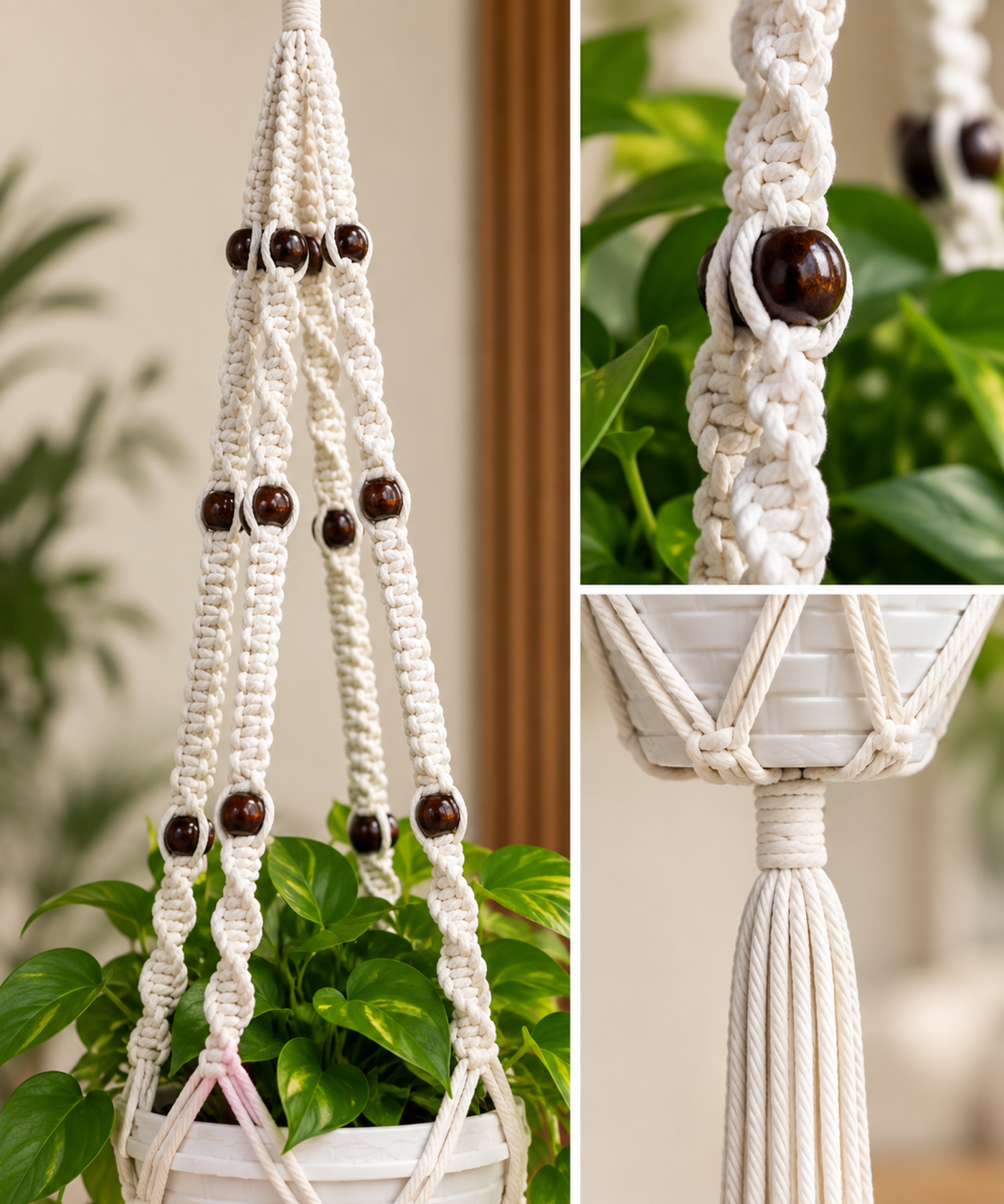 1 Layer Macrame Plant Hanger view 4
