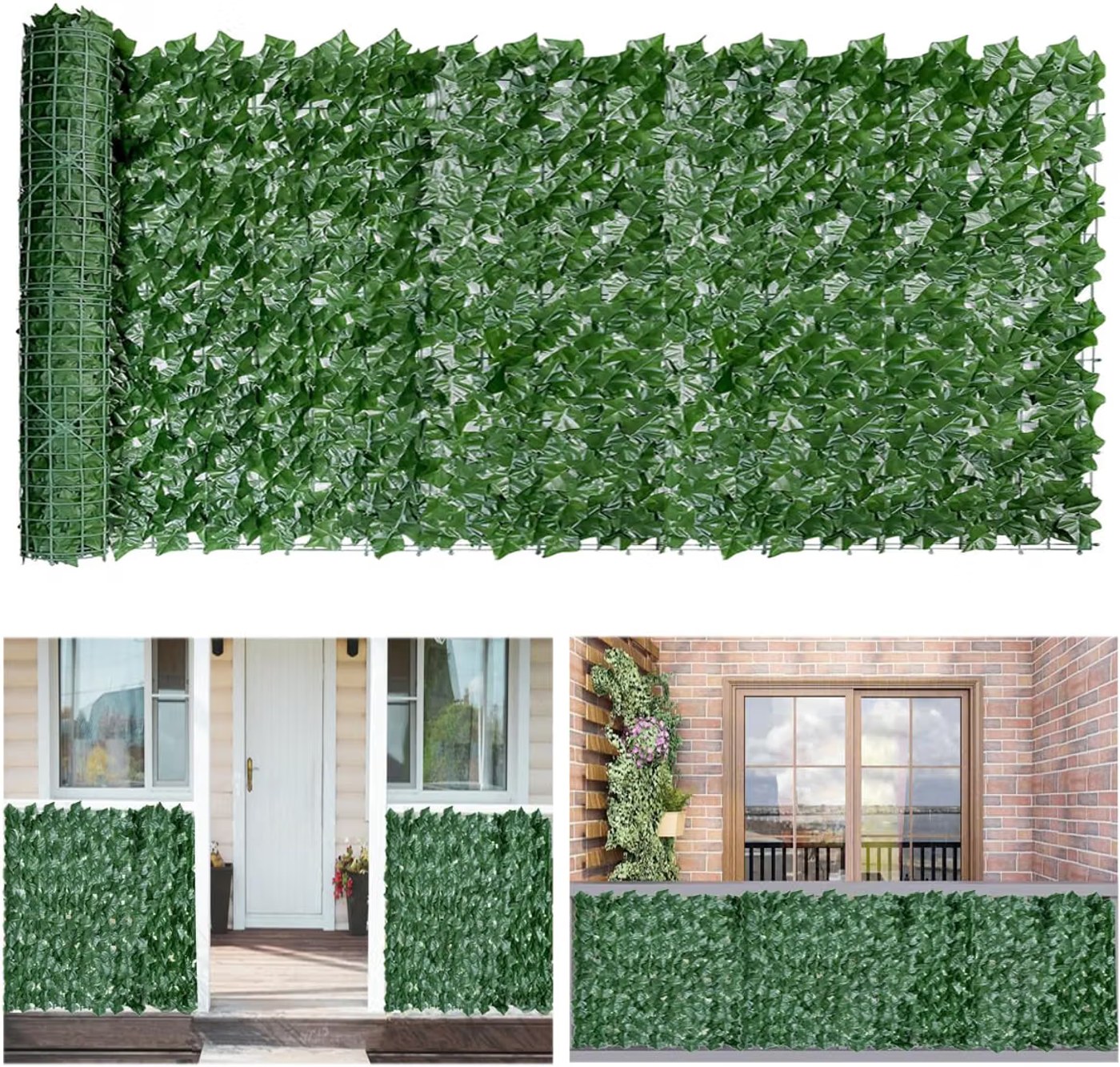 Green Balcony Fence – Artificial Leaf Privacy Screen view 4