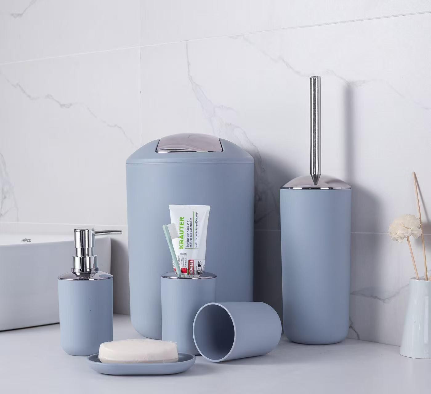6 pcs silver Top Bathroom Set