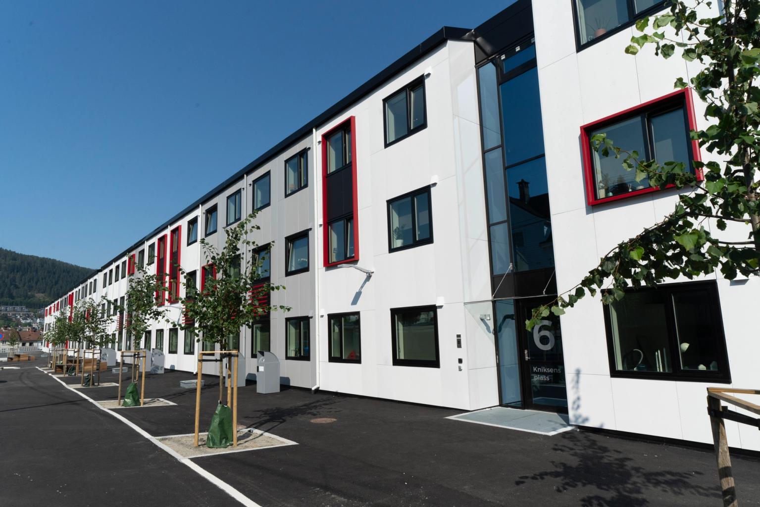 Fasade av Brann Stadion studentboliger.