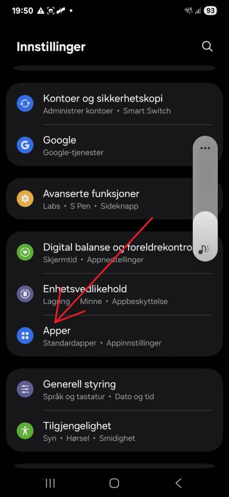 Android settings apper