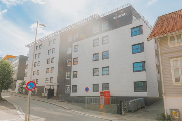 Fasade av Damsgård studentboliger.