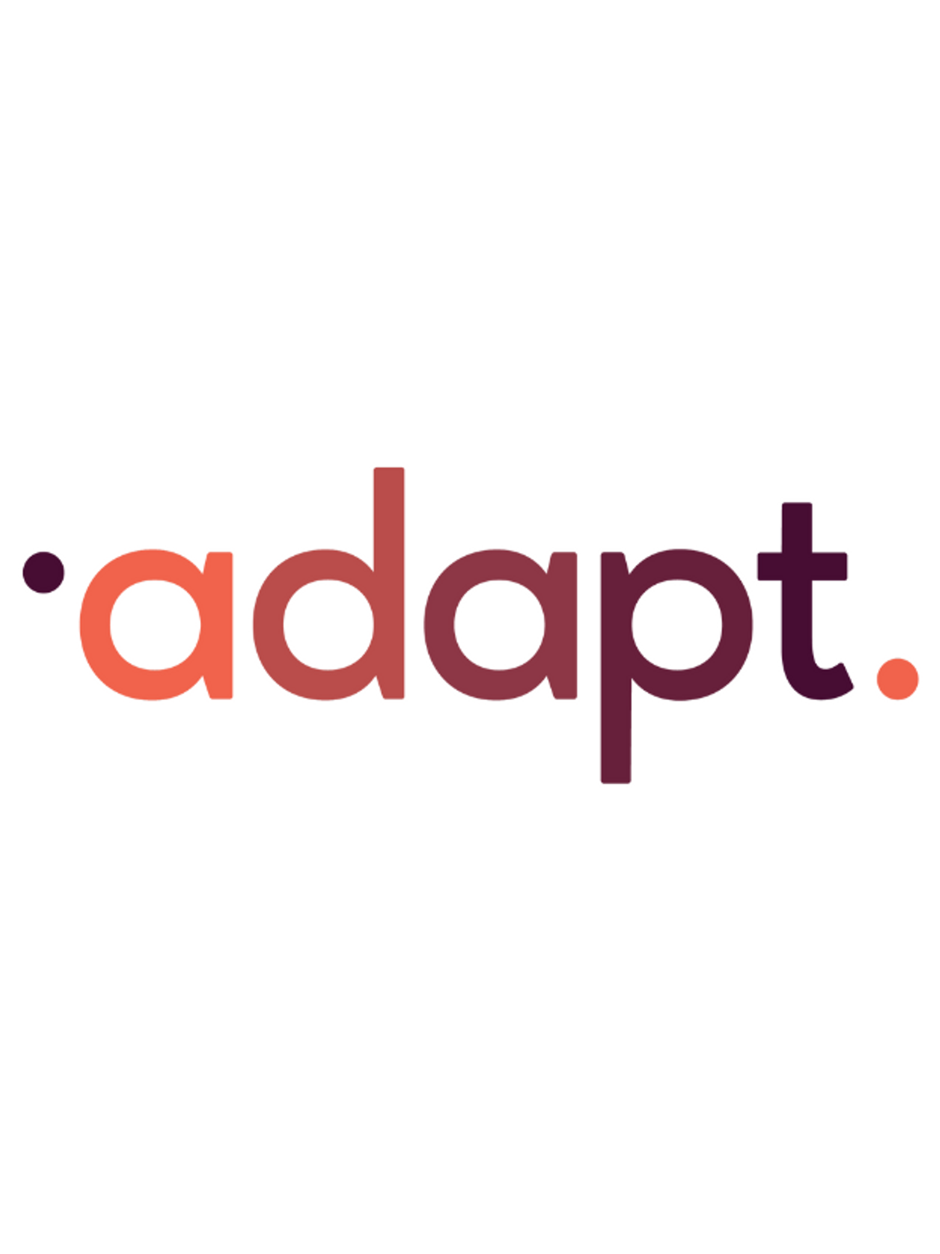 Adapt logo, representing the company's brand identity in gradient colors.