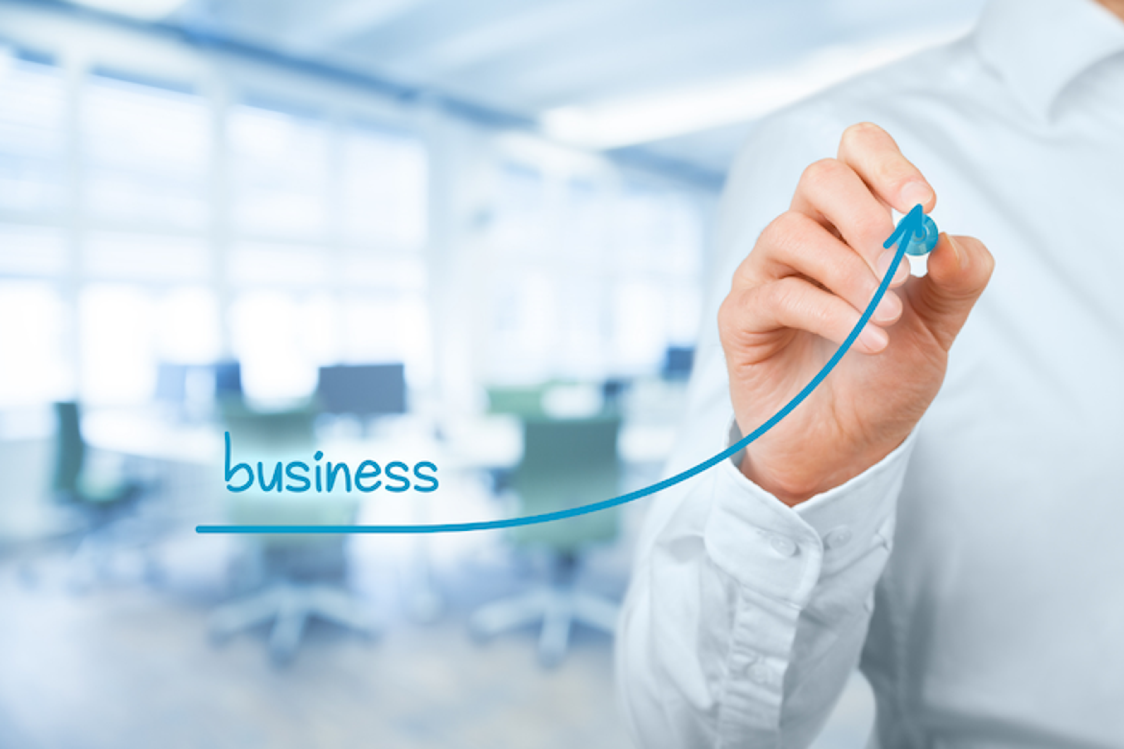 Business growth and scalability concept with graph representing scalable business systems