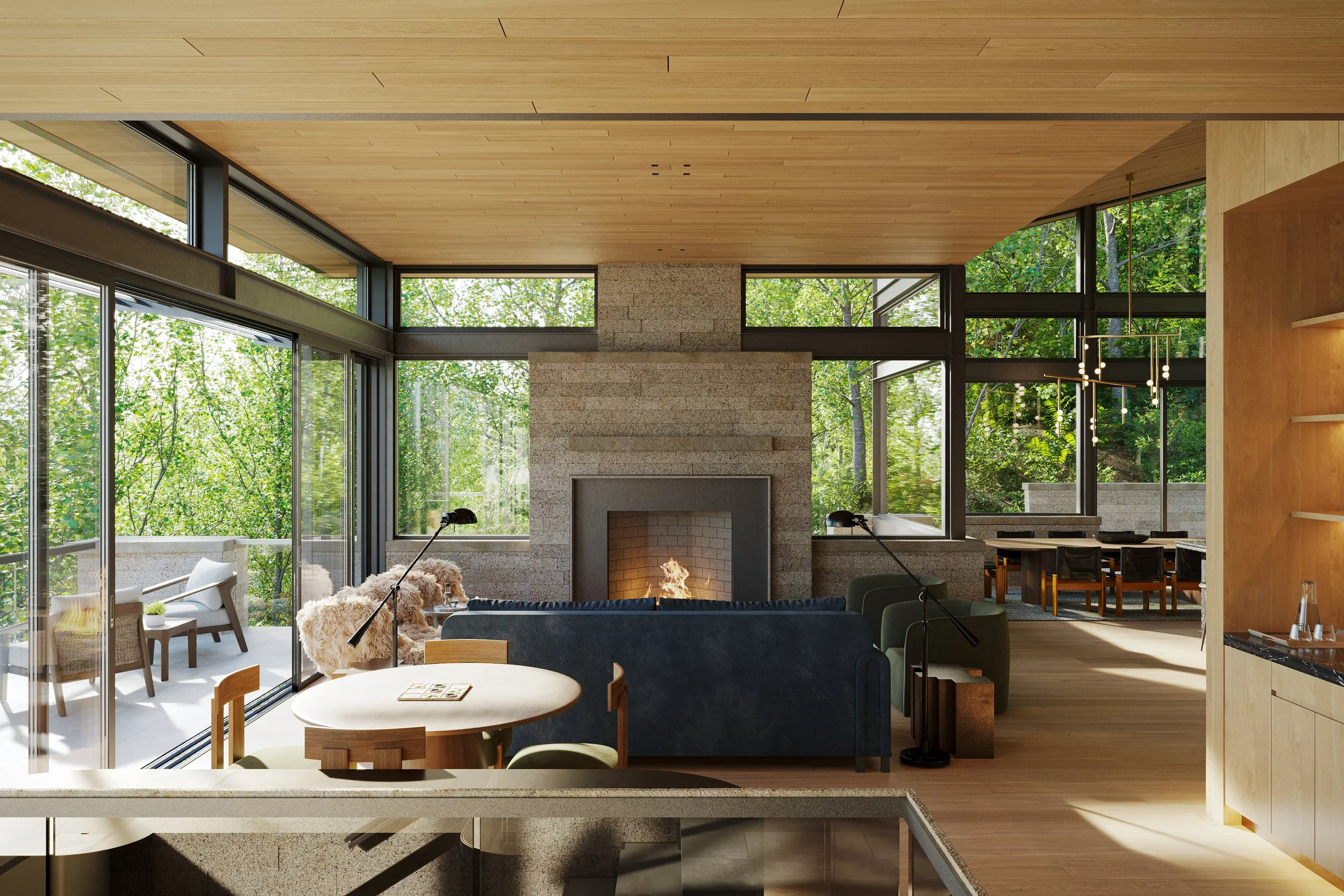 modern open concept living space 