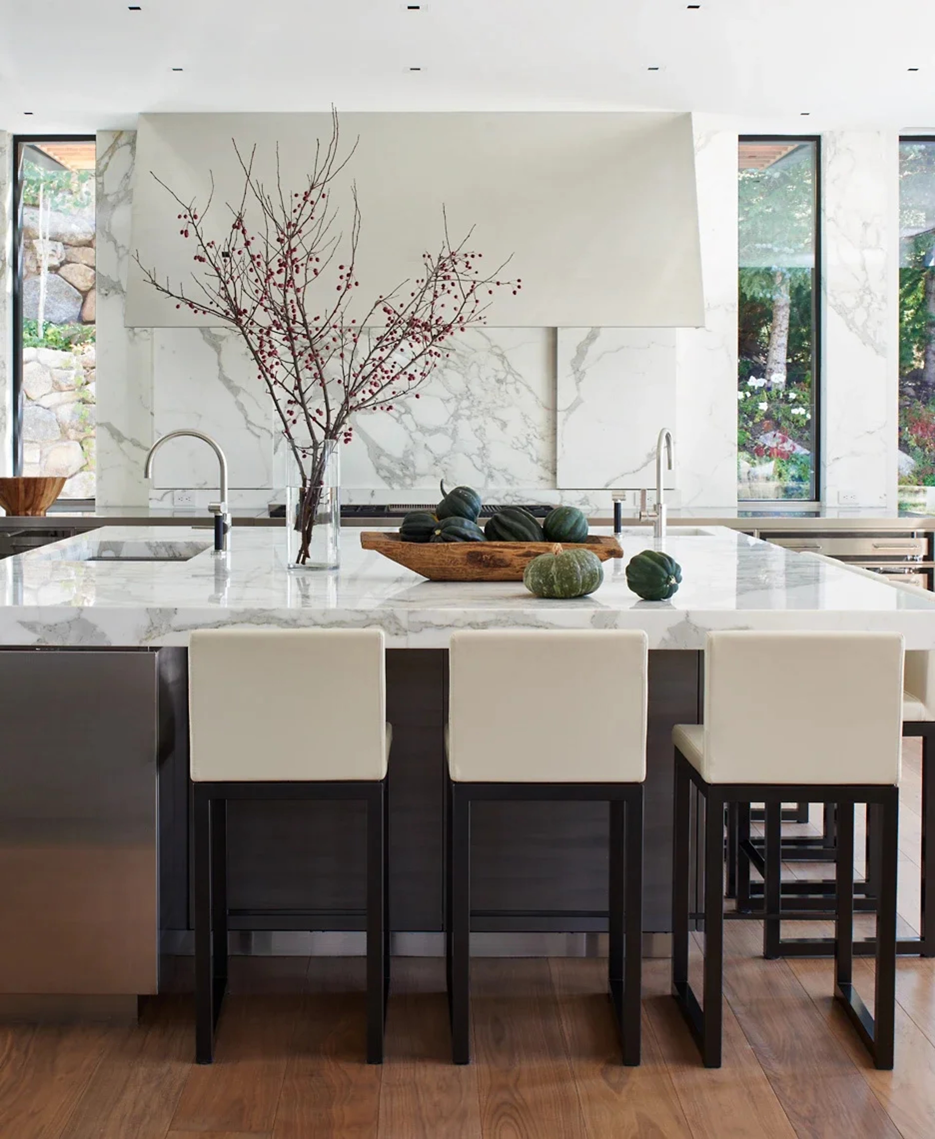 modern kitchen with large island