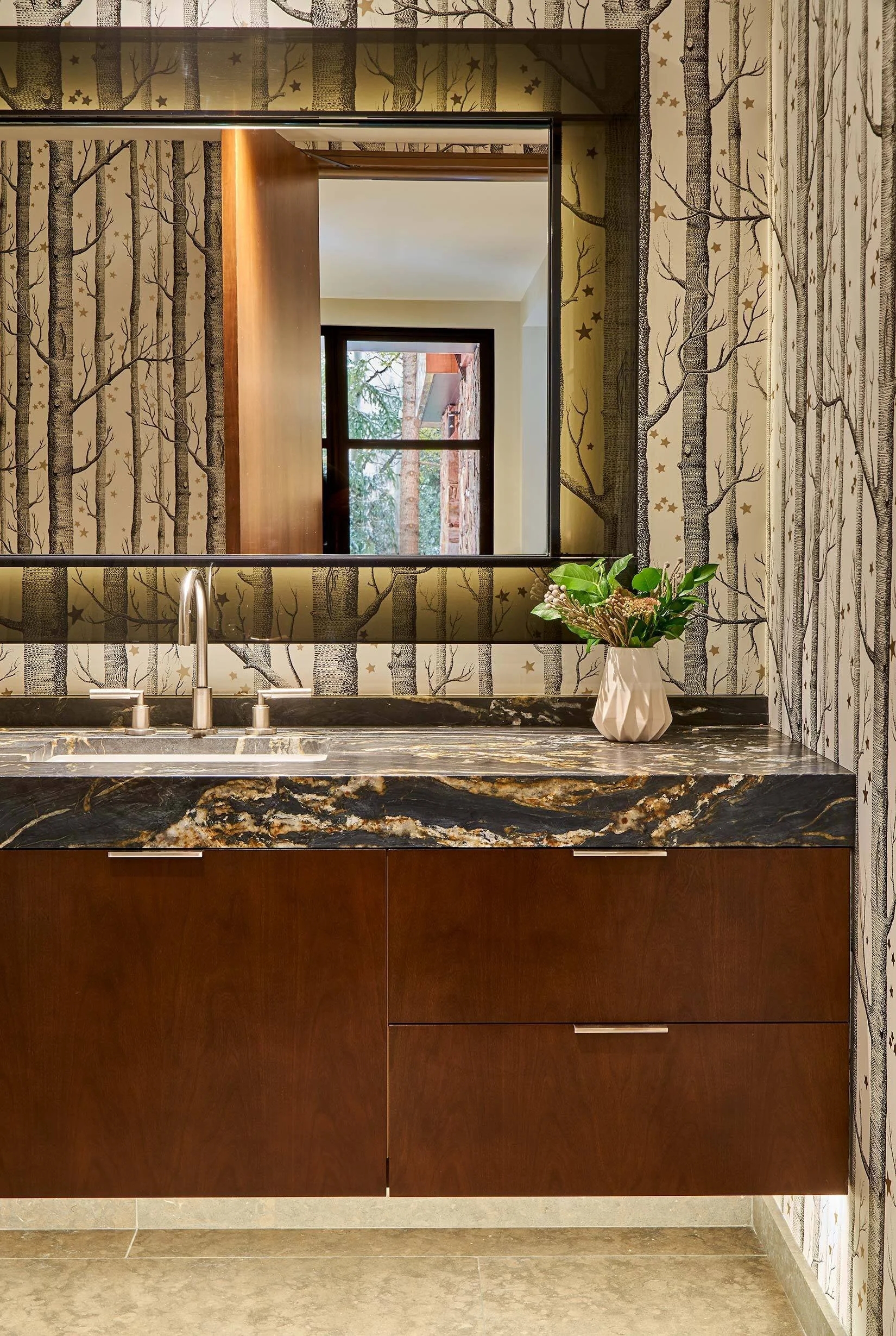 bathroom with floating vanity