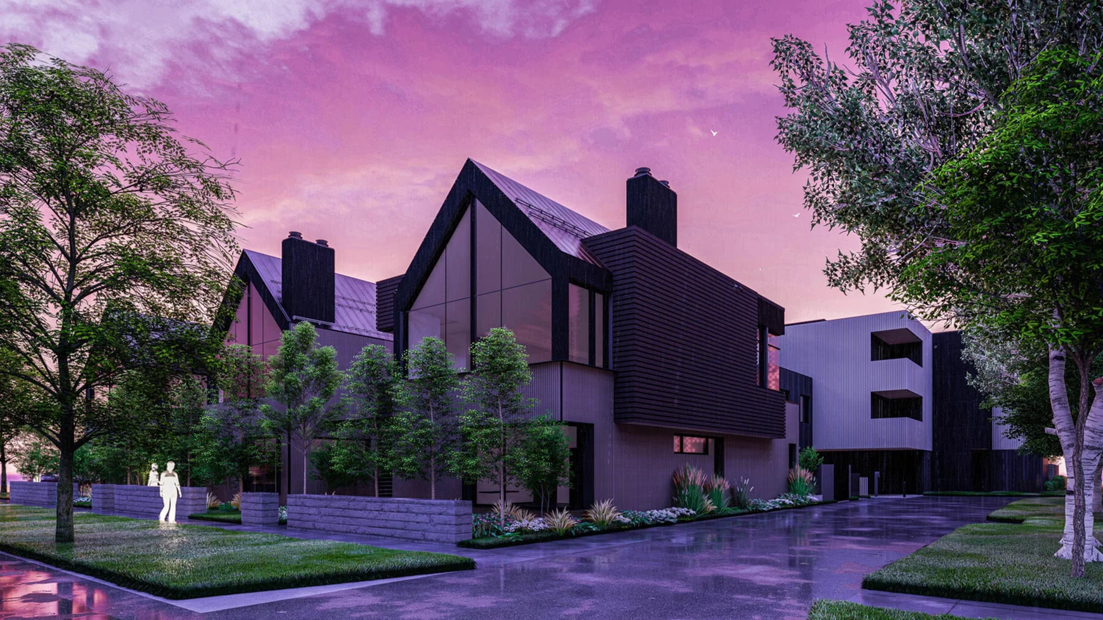 rendering of modern residences