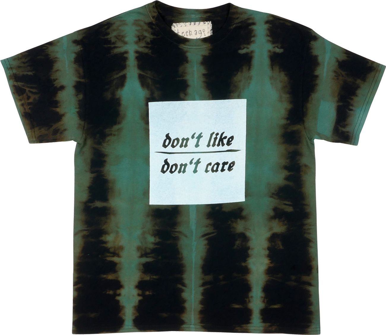 Teenage Angst "Don't like, don't care" T-Shirt - tie dye vertical blue