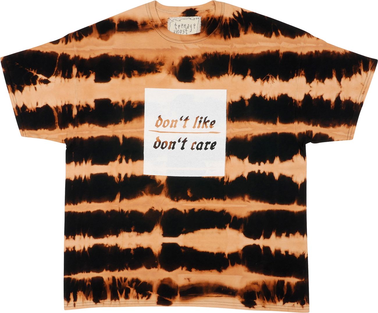 Teenage Angst "Don't like, don't care" T-Shirt - tie bleach horizontal