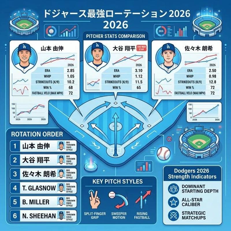 ドジャース2026 投手ローテ図解