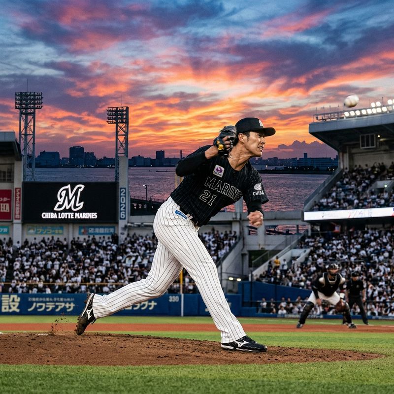 ZOZOマリンスタジアムで160km/h超の豪速球を放つ佐々木朗希を彷彿とさせるロッテの投手