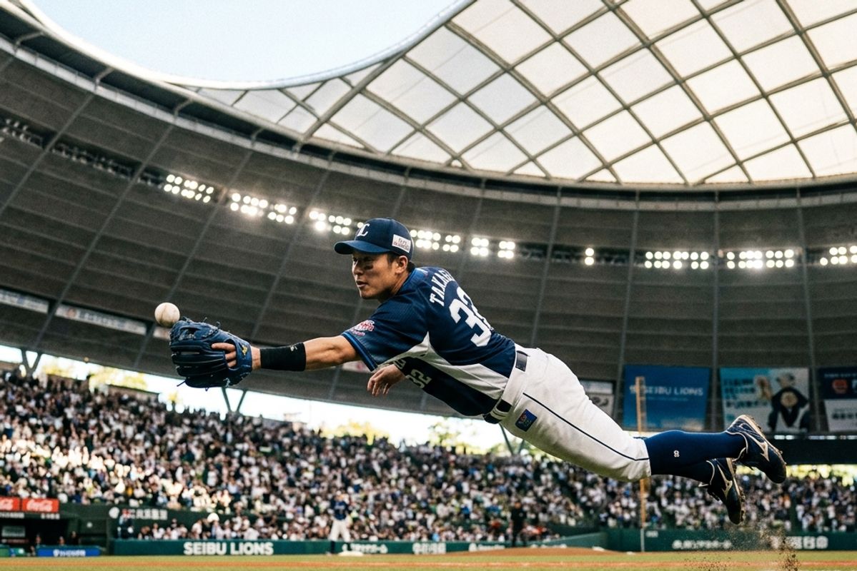 ベルーナドームで華麗な守備を見せる源田壮亮を彷彿とさせる西武ライオンズの選手