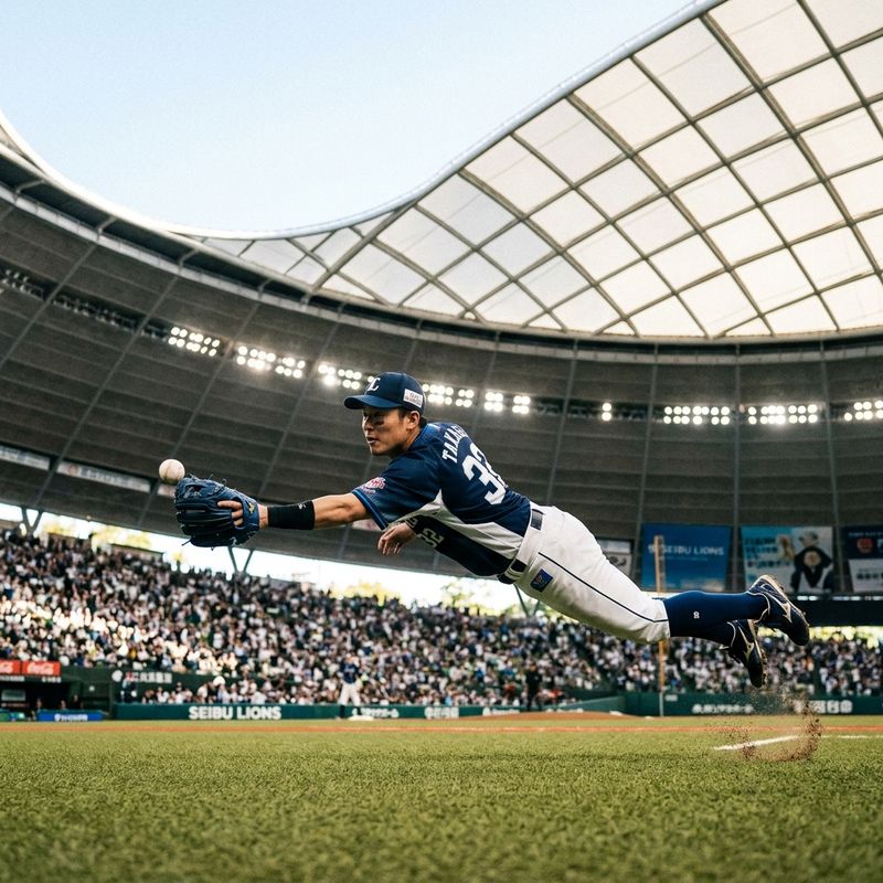 ベルーナドームで華麗な守備を見せる源田壮亮を彷彿とさせる西武ライオンズの選手