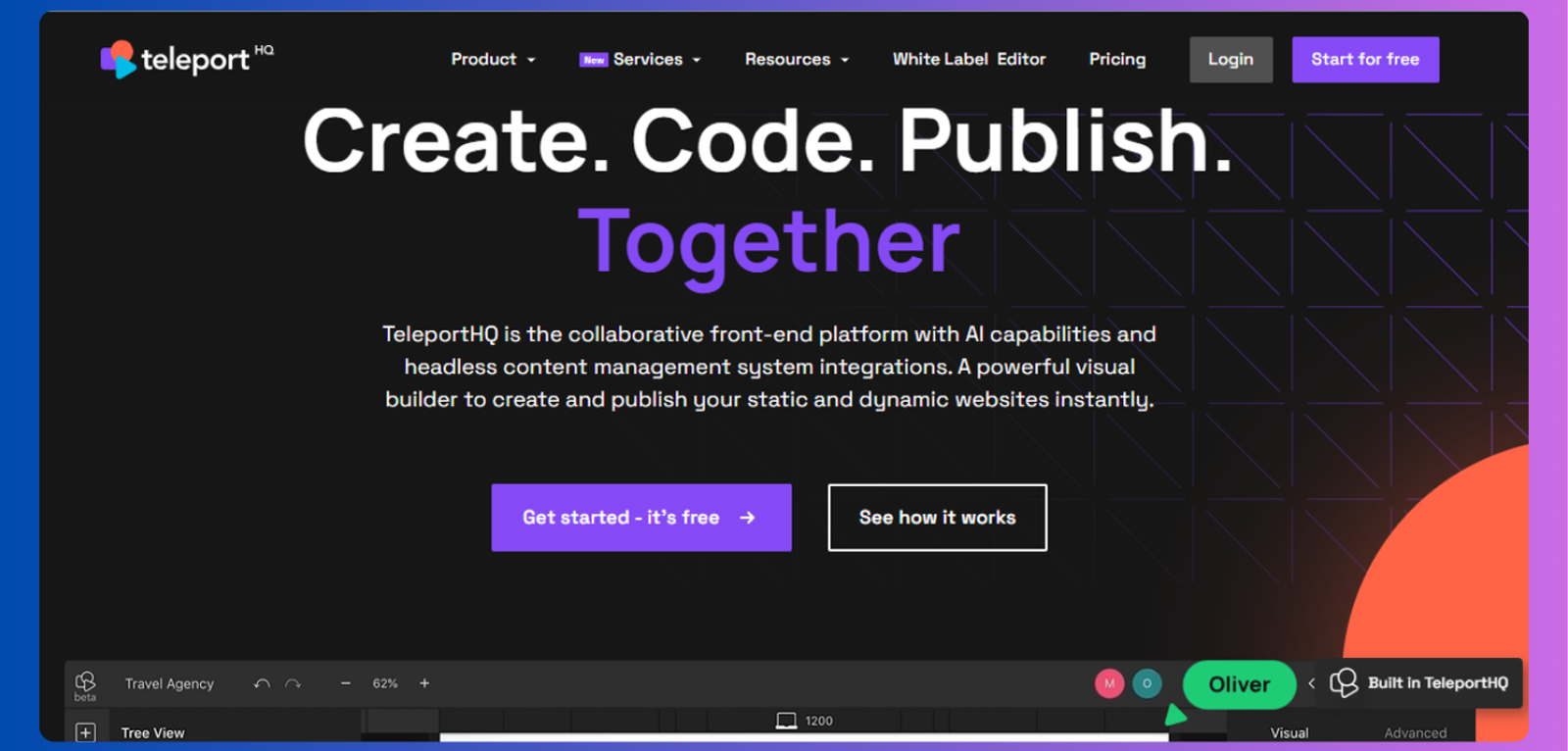 Teleport HQ AI website builder