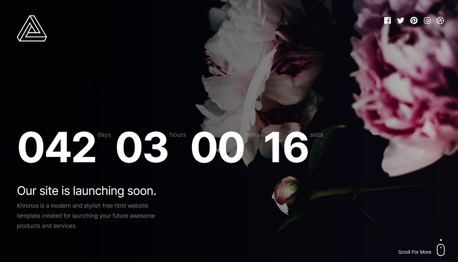 khronos - Free Coming Soon HTML Website Template