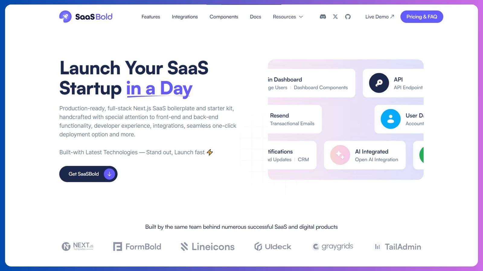 SaaSBold - Full-Stack SaaS Boilerplate