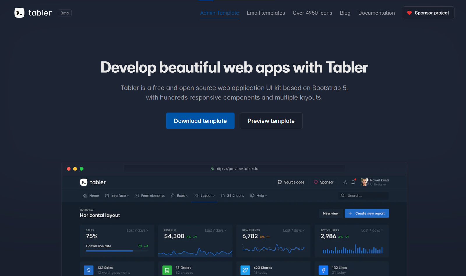 Tabler UI kit
