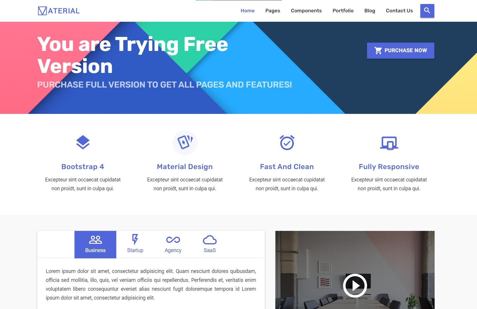 Material - Free Bootstrap 4 UI Kit