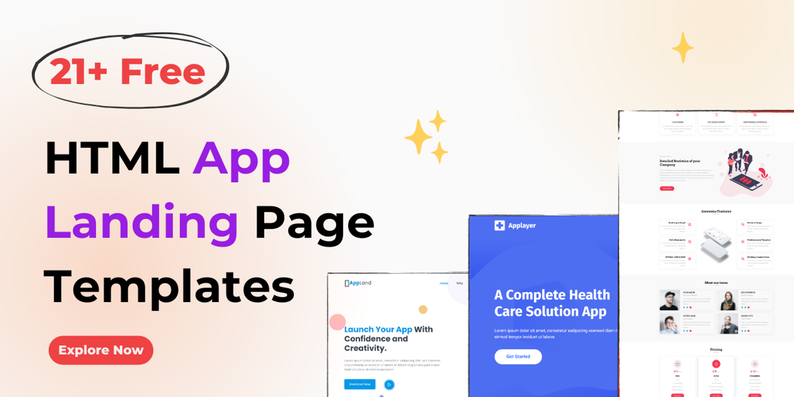 Free HTML App Landing Page Templates