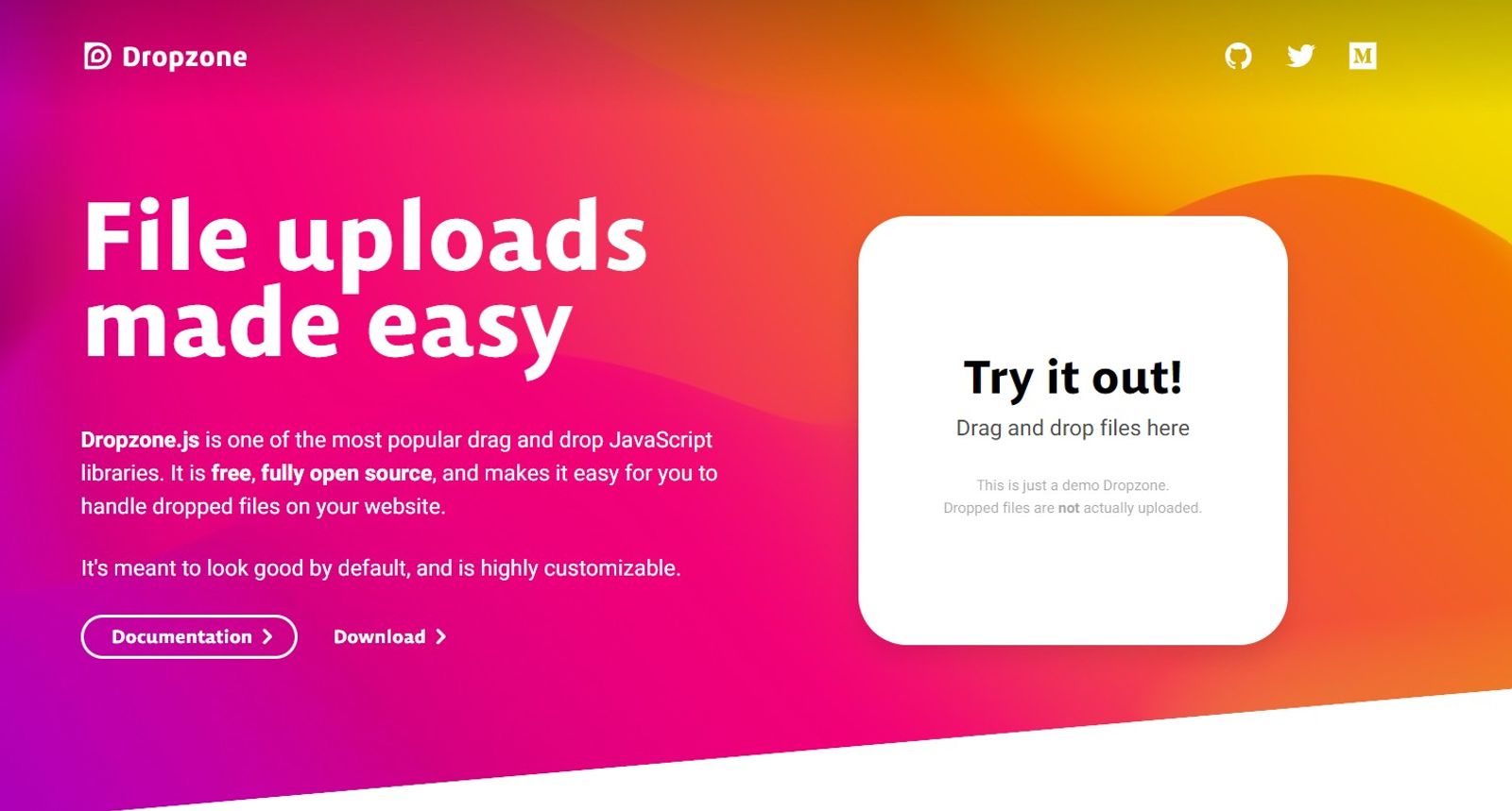 Dropzone - Free JavaScript File Upload Plugins