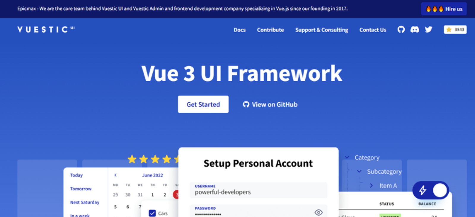 Vuestic-UI-vue-component-library