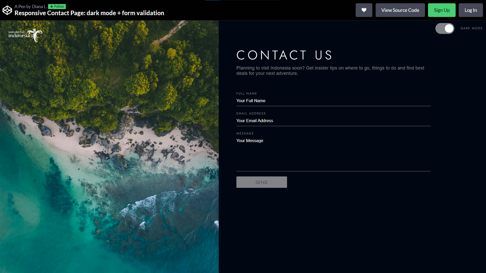 Responsive Contact Page