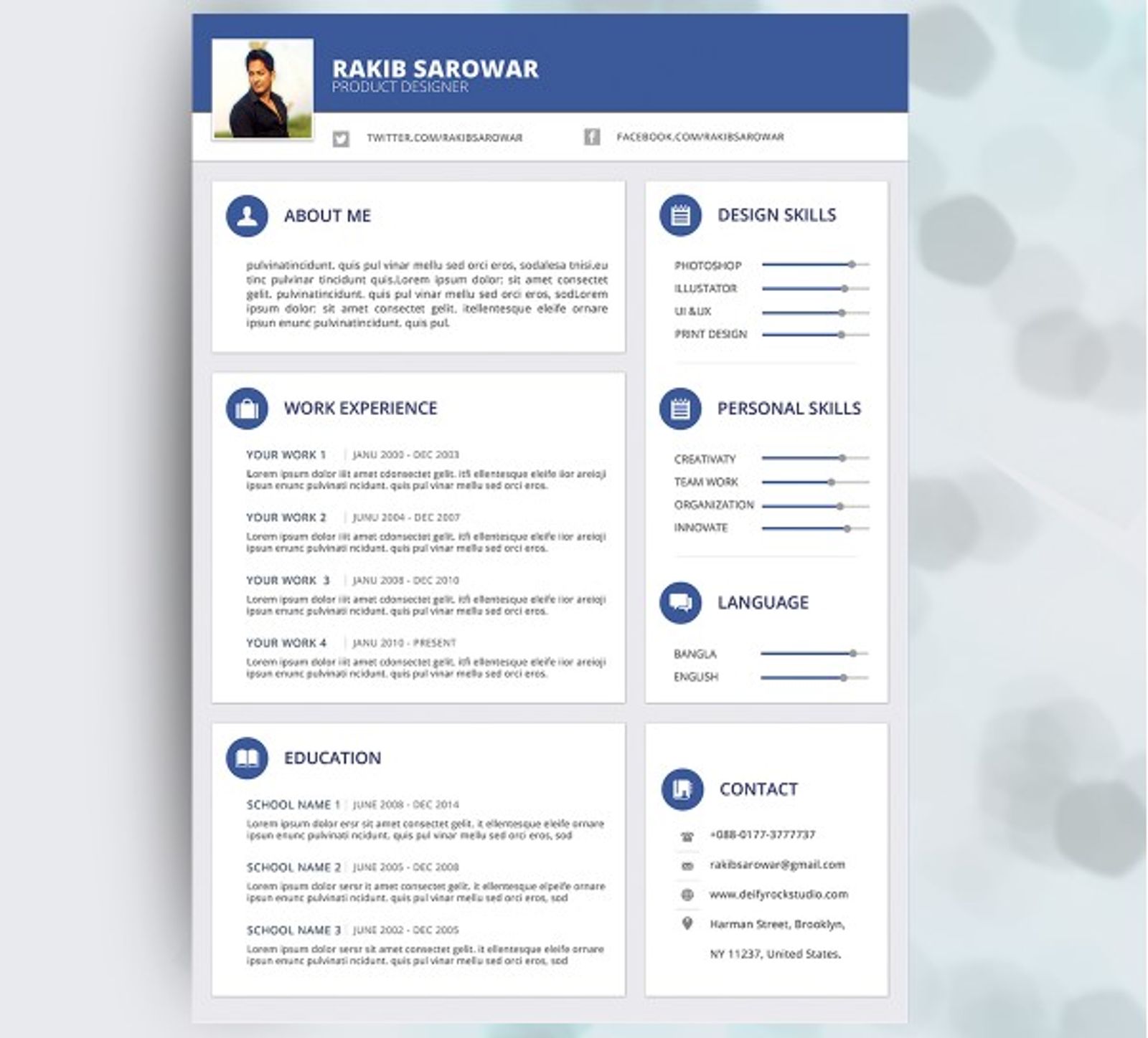 material resume template freebie