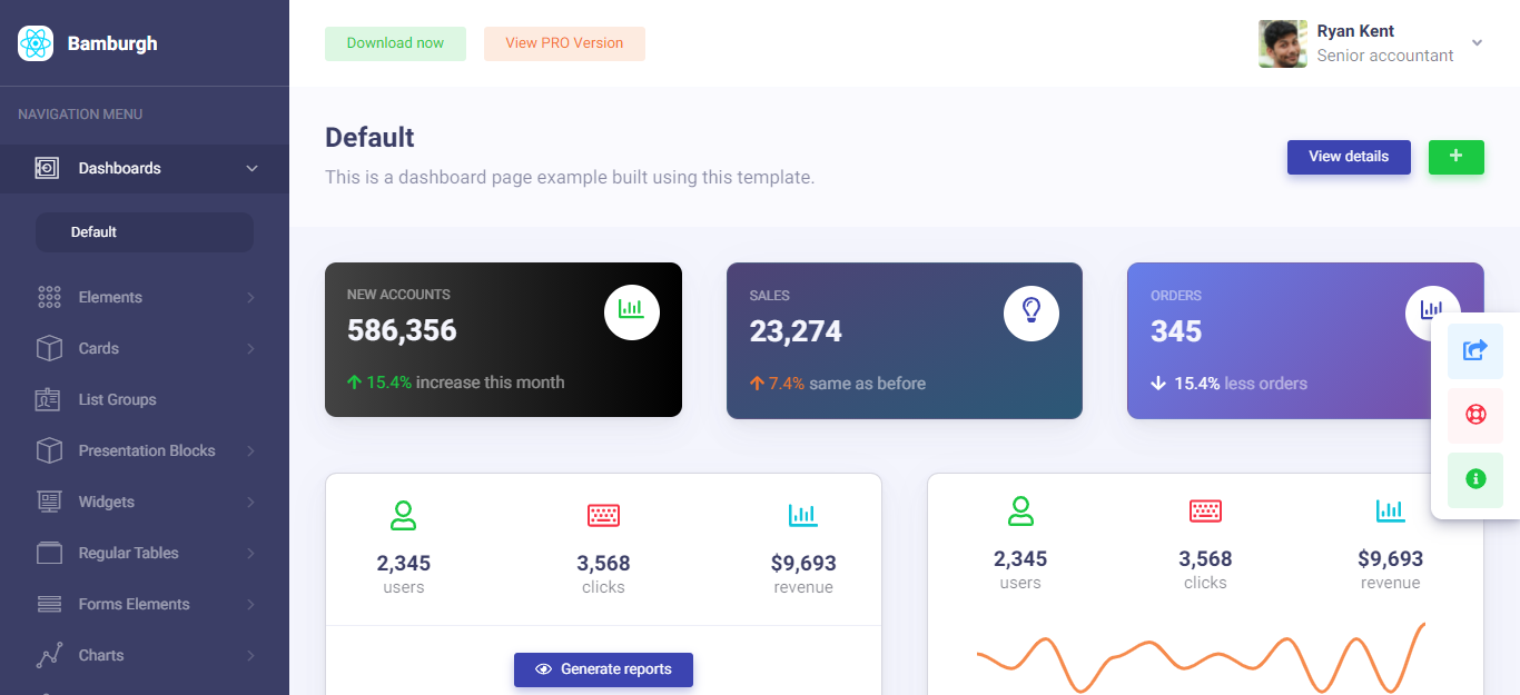 Bamburg - React Admin Dashboard template