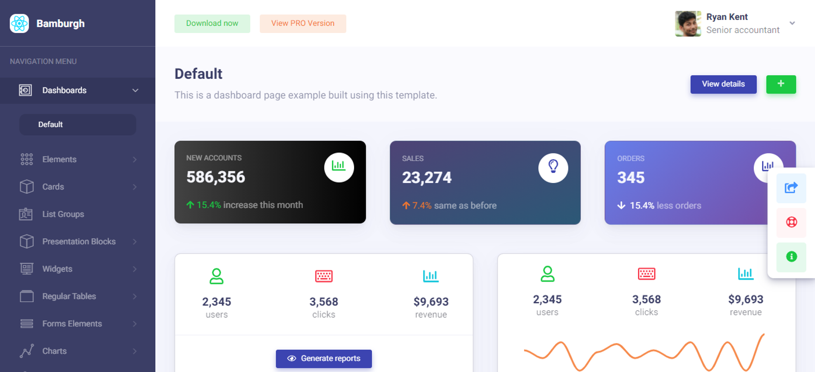Bamburg - React Admin Dashboard template