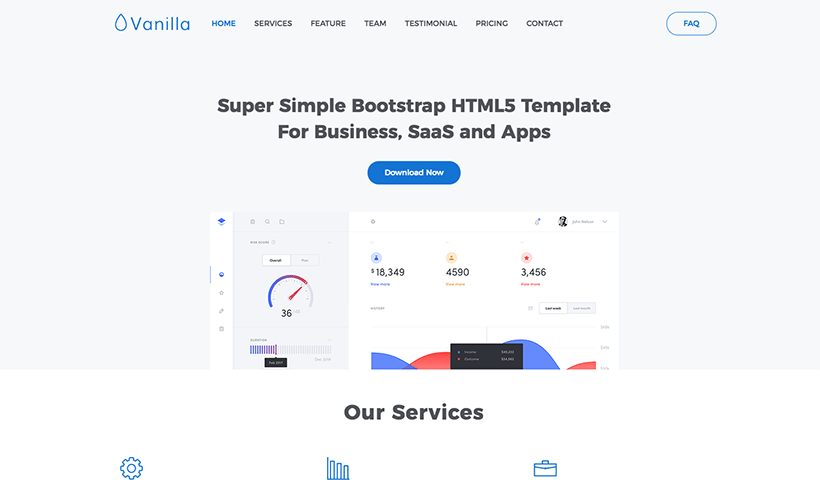 Grand- One Page App Landing Template