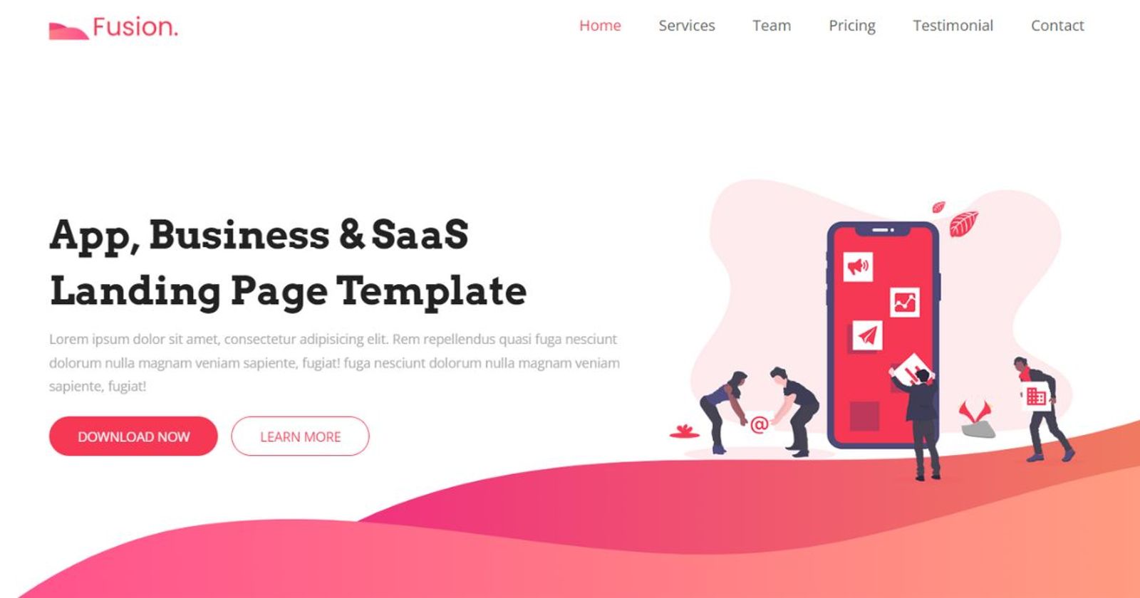 Fusion - App Landing Page Template
