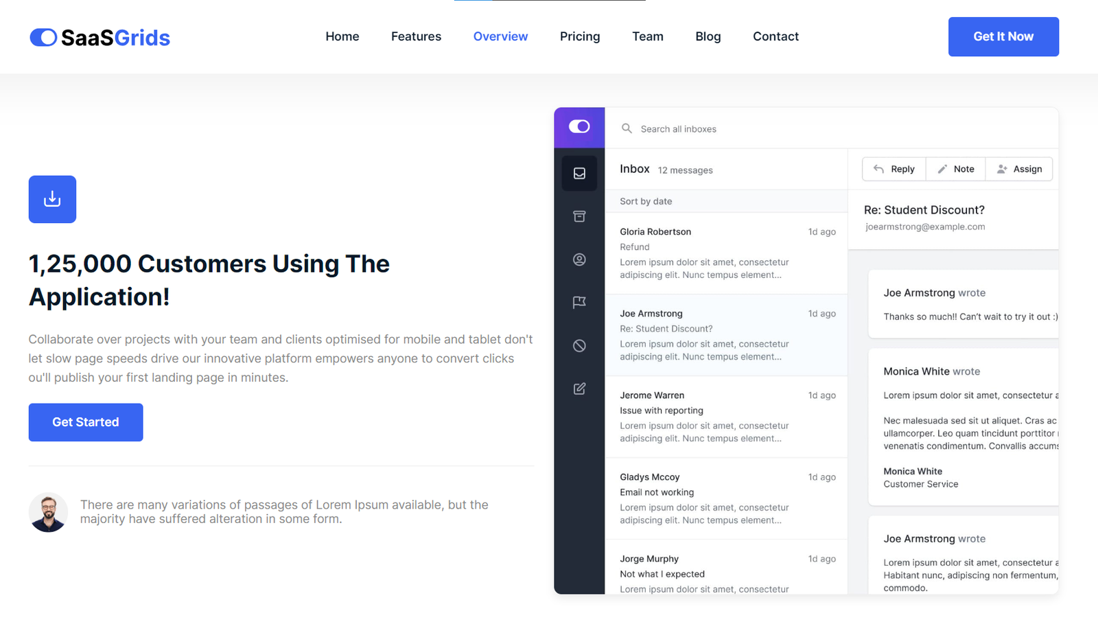 SaaSGrids - Free App Landing Page