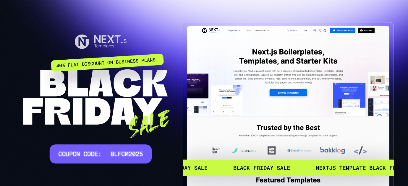 Next.js Template Black Friday Deals