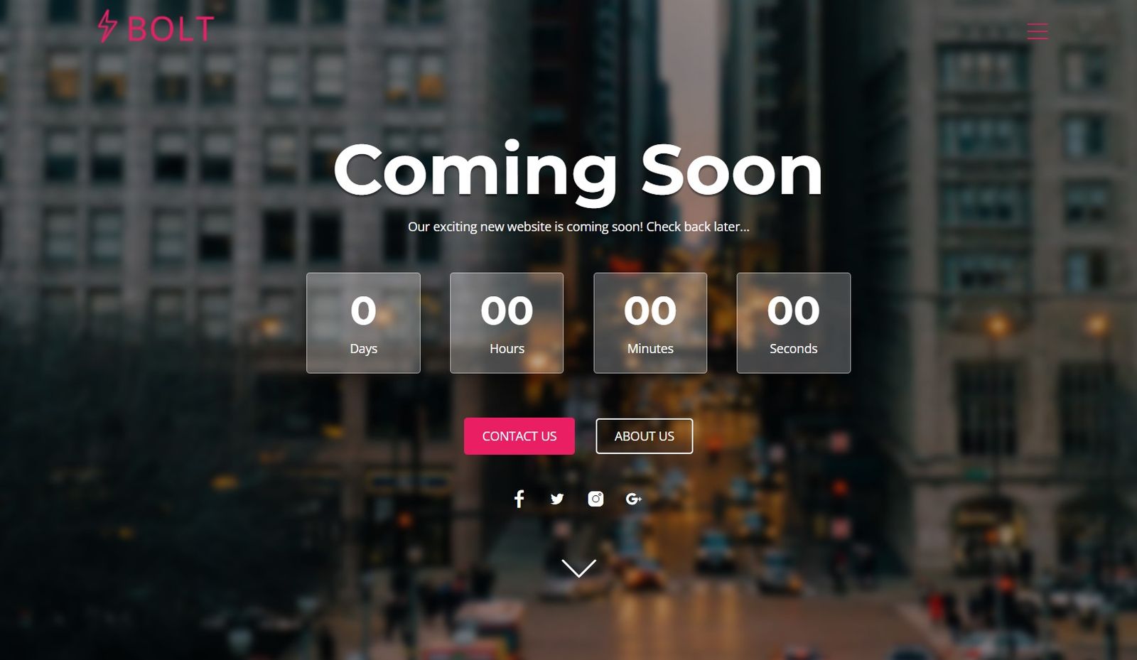 Bolt - Free Comming Soon Template